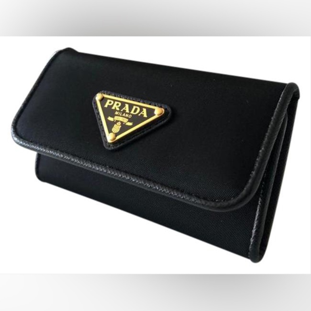 BNIB Rare Authentic Prada Tessuto Nylon Saffiano 6 Key Card Holder Wallet NWT - Picture 12 of 15